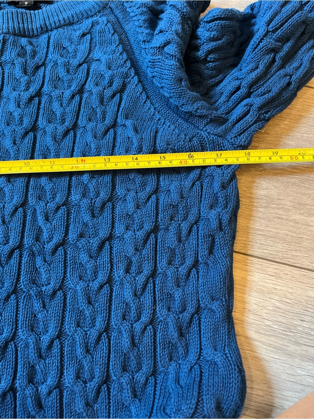 J. Crew Cable Knit Royal Blue Slight Crop Sweater Size Small - Picture 7 of 8